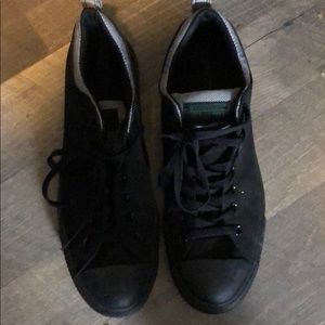 Black Chucks with forest green accents